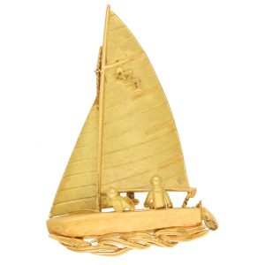 18ct Yellow Gold Sailing Brooch