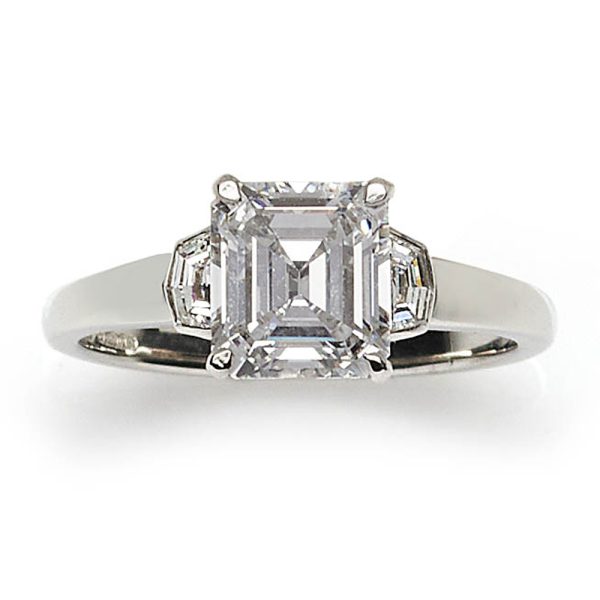 1.74ct Emerald Cut Diamond Engagement Ring