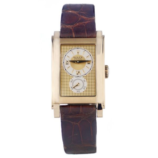 Vintage Rolex Cellini Prince 5440 Gold Watch with Champagne Dial and Exhibition case back, Comes with Rolex watch box, manual and original Rolex Guarantee