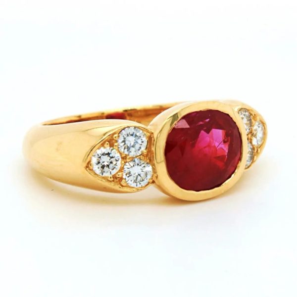 Vintage 2.65ct No Heat Burma Ruby and Diamond Ring