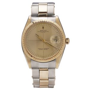 Vintage 1970s Rolex Oyster Perpetual Date 1512 Steel and 14ct Yellow Gold Watch