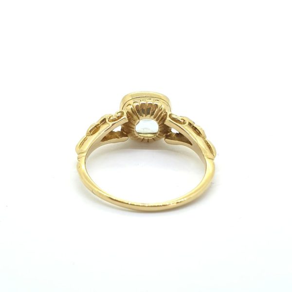 1.60ct Aquamarine and Diamond Three Stone Engagement Ring in 18ct Yellow Gold