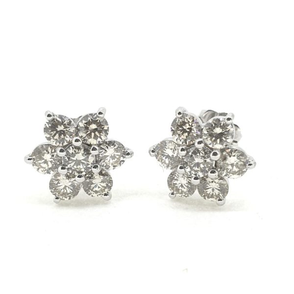 2ct Diamond Floral Cluster Earrings