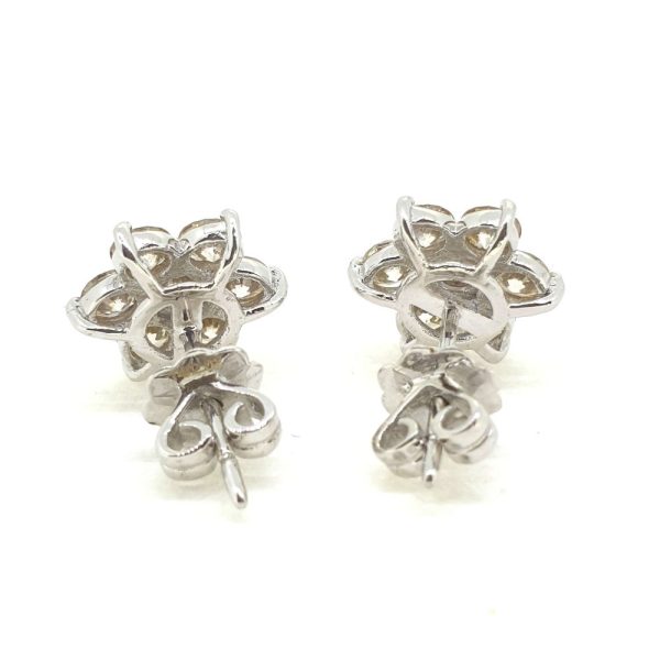 2ct Diamond Daisy Flower Cluster Earrings