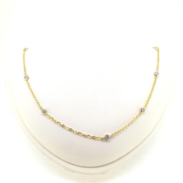 1.29ct Diamond Set 18ct Yellow Gold Chain Necklace