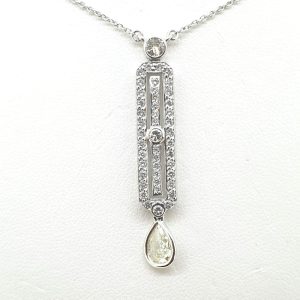 Contemporary Diamond Pendant with Chain, 1.75 carats