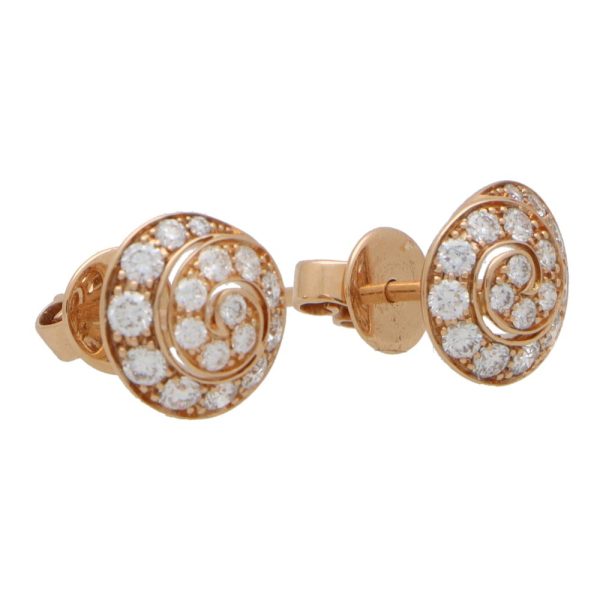 0.34ct Diamond Swirl Cluster Earrings in 18ct Rose Gold