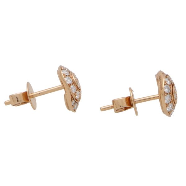 0.34ct Diamond Swirl Cluster Earrings in 18ct Rose Gold