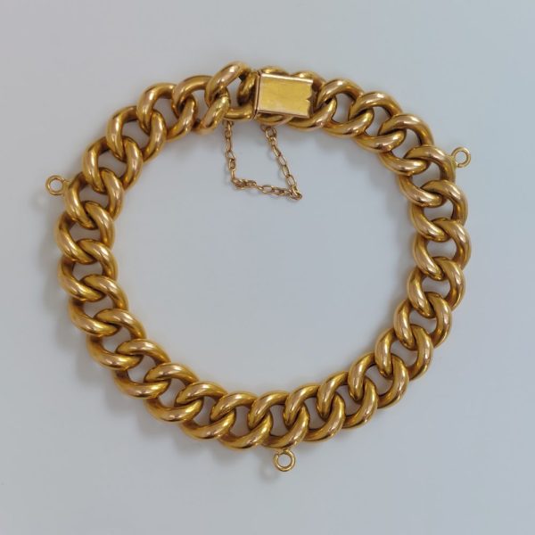 Antique Victorian Curb Link 21ct Gold Bracelet
