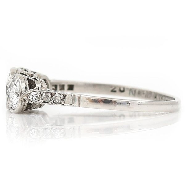 Art Deco 1.08cts Early Brilliant Cut Diamond Trilogy Ring