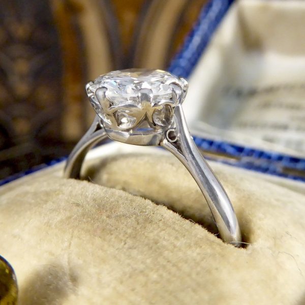 Art Deco Antique 1.77ct Diamond Solitaire Engagement Ring