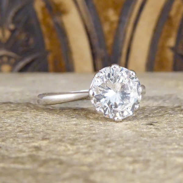 Art Deco Antique 1.77ct Diamond Solitaire Engagement Ring