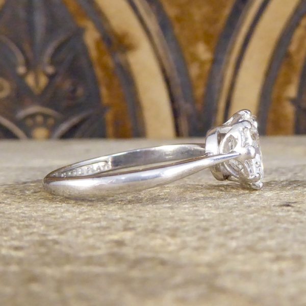 Art Deco Antique 1.77ct Diamond Solitaire Engagement Ring