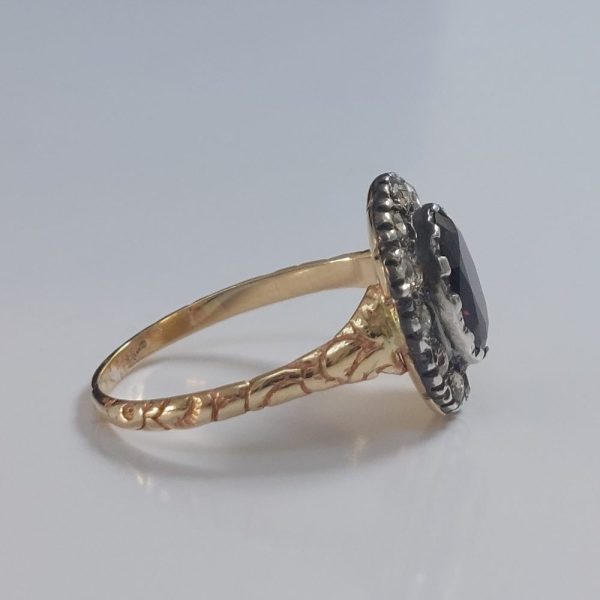 Georgian Antique Garnet and Diamond Ring