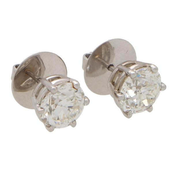GIA Certified Single Stone 4.44ct Diamond Stud Earrings in Platinum with GIA Certificates