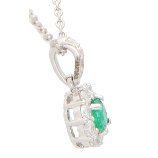 Emerald and Diamond Cluster Pendant