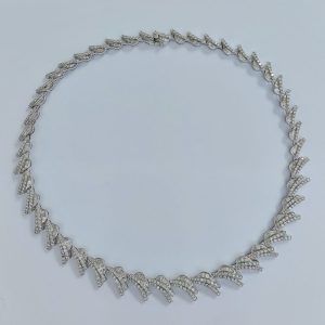 Modern Diamond Collar Necklace, 12.84ct