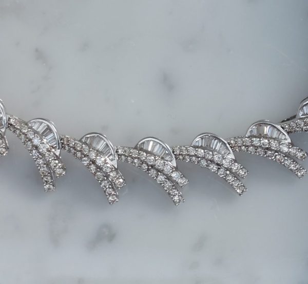 Modern Diamond Collar Necklace, 12.84ct
