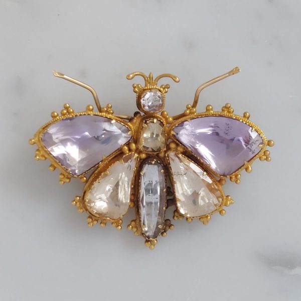 Regency Antique Gem Set Butterfly Brooch