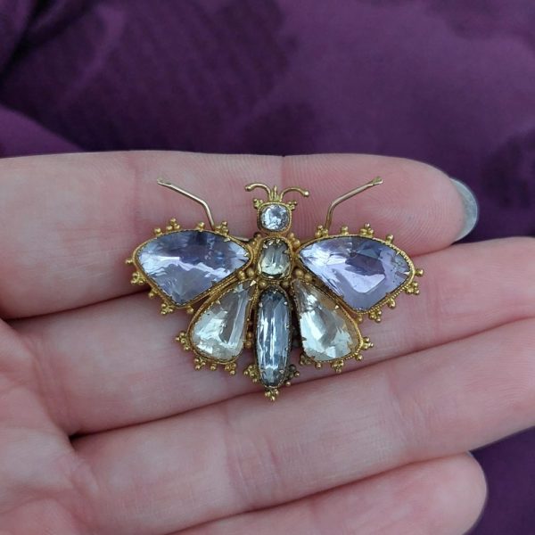 Regency Antique Gem Set Butterfly Brooch
