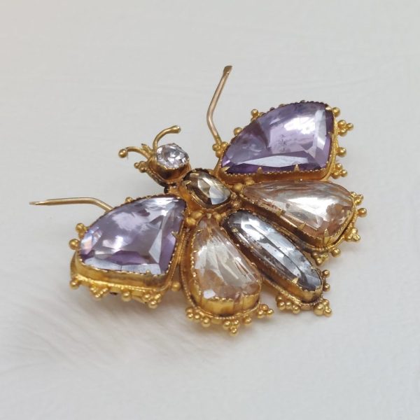 Regency Antique Gem Set Butterfly Brooch