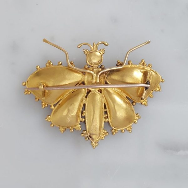 Regency Antique Gem Set Butterfly Brooch