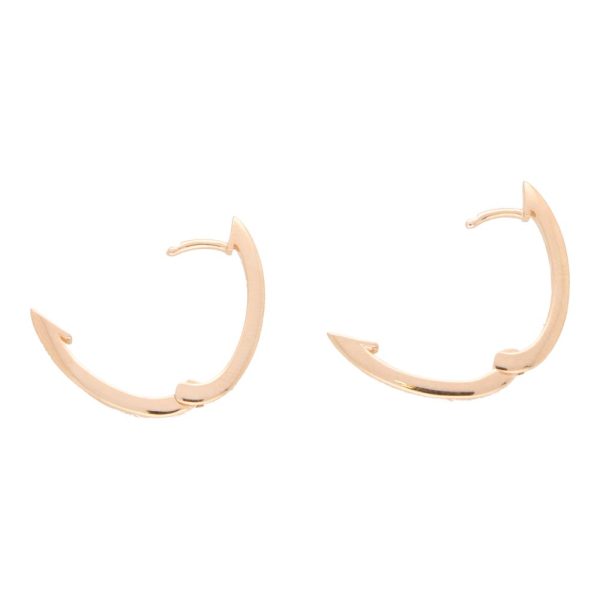 18ct Rose Gold Oval Hoop Earrings