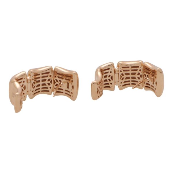 Contemporary Italian 18ct Rose Gold Chunky Hoop Earrings