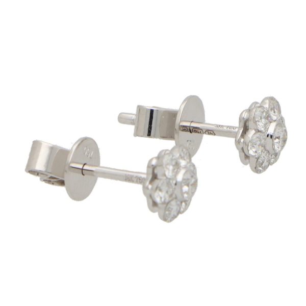 Floral Cluster Diamond Stud Earrings, 0.48 carat total