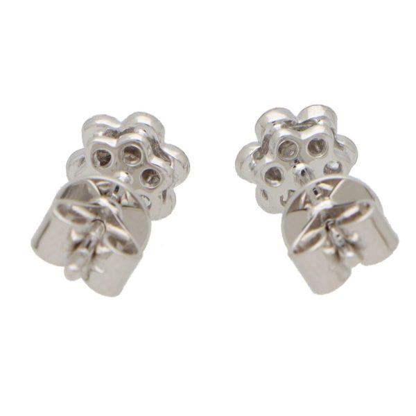 Floral Cluster Diamond Stud Earrings, 0.48 carat total