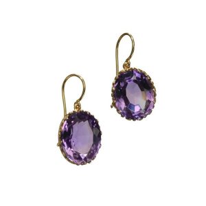 Victorian Antique 33.88ct Amethyst Drop Earrings