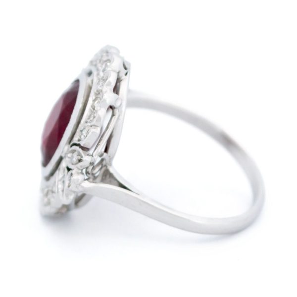 Vintage 1.80ct Ruby and Diamond Cluster Ring