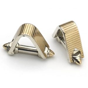 Vintage French 1940s Silver And Gold Stirrup Cufflinks