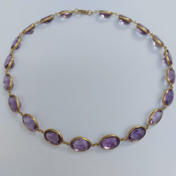 Vintage Amethyst Riviere Necklace, 250cts