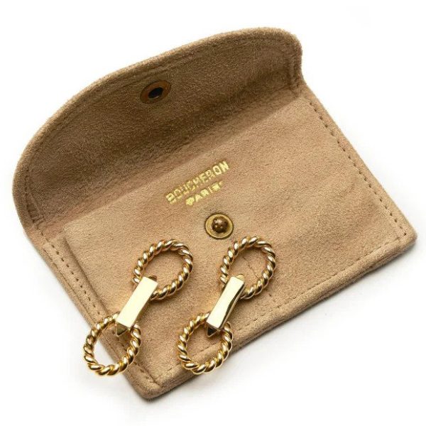 Vintage Boucheron Gold Twisted Rope Cufflinks with Boucheron pouch case