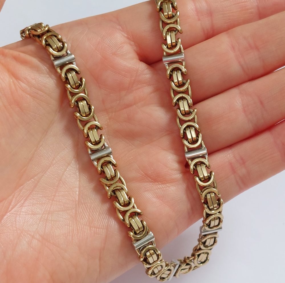 Royal Chain 14K Gold 6mm Byzantine Necklace SLB200-18 | Spath Jewelers |  Bartow, FL