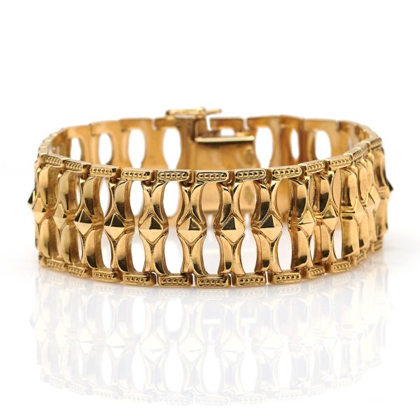 Vintage Italian Fancy Link Gold Bracelet