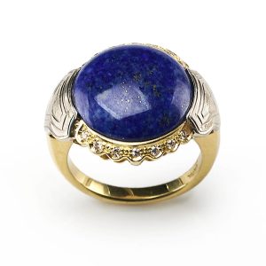Vintage Lapis Lazuli and Diamond Dress Ring