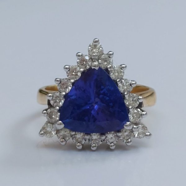Vintage Tanzanite and Diamond Ring