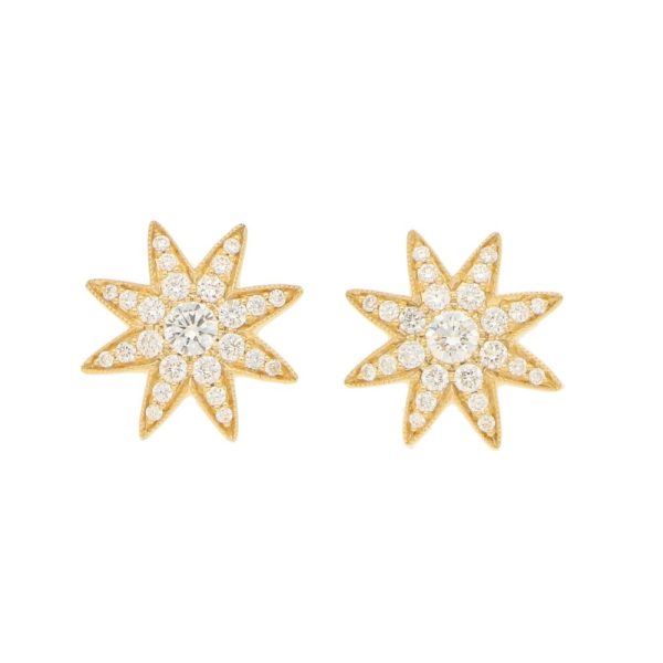 0.68ct Diamond Set 18ct Yellow Gold Star Stud Earrings