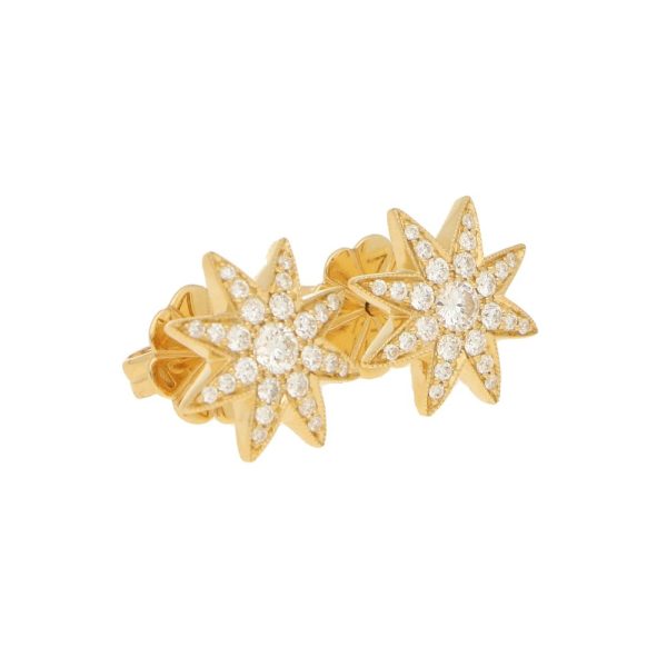 0.68ct Diamond Star Stud Earrings in 18ct Yellow Gold