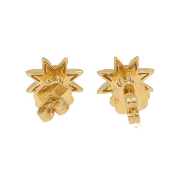 Diamond Star Stud Earrings in 18ct Yellow Gold, 0.68 carats