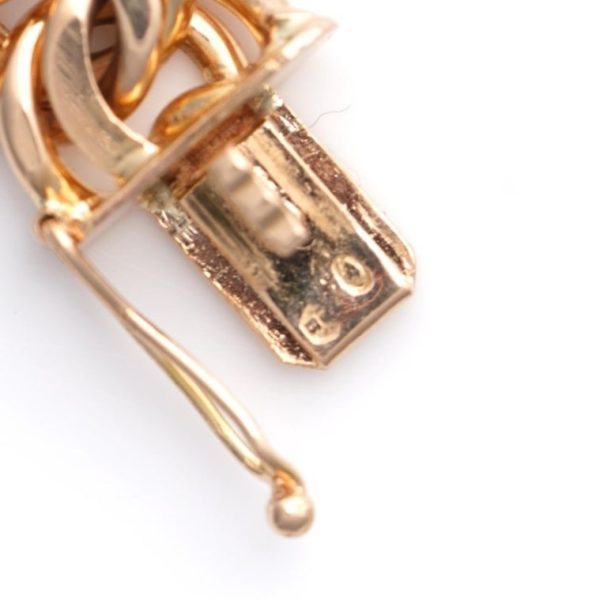 Vintage 18ct Rose Gold Bismark Link Curb Chain Bracelet