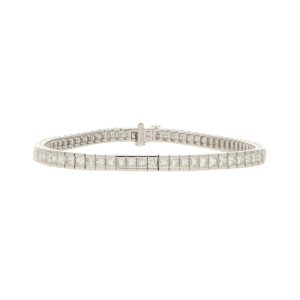 5.42ct Princess Cut Diamond Line Bracelet