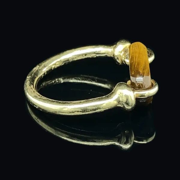 Rare Cartier Carved Tigers Eye Loop and Gold Ring