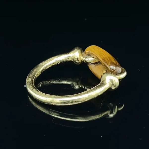Vintage 1970s Cartier Tigers Eye and Gold Ring