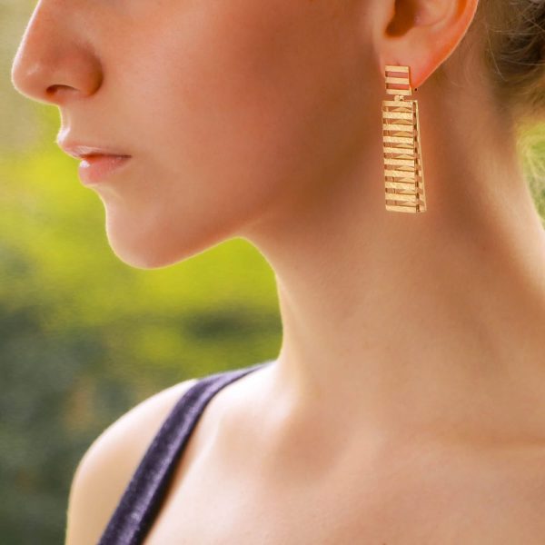 Vintage French Fan Earrings in 18ct Rose Gold