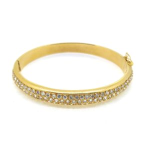 2.50ct Diamond Set Gold Bangle Bracelet