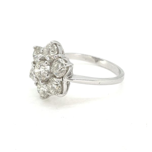 Diamond Daisy Flower Cluster Ring, 2.30 carat total