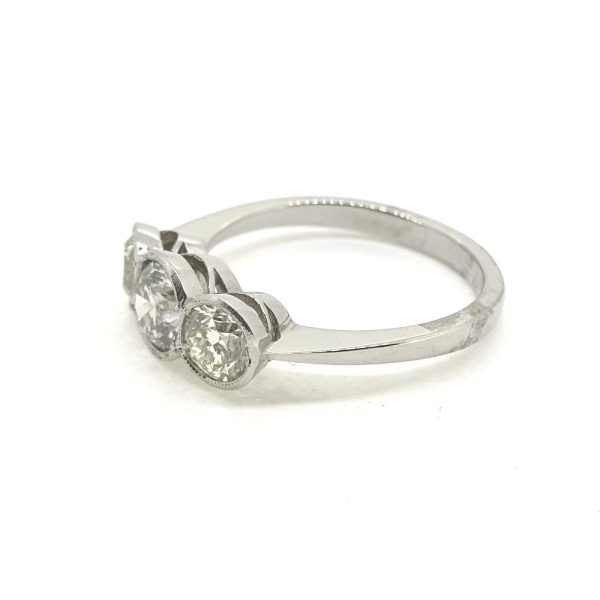 1.50cts Diamond Trilogy Diamond Engagement Ring in Platinum